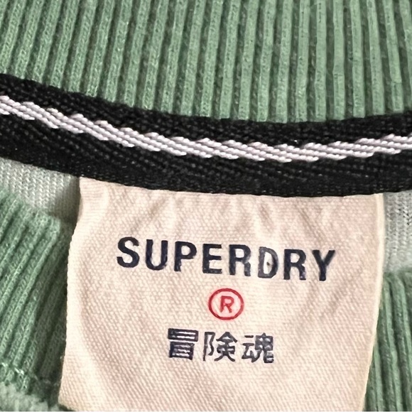SUPERDRY Code S Logo Velour Oversized Crew in Mint Green Size XS/S - Picture 5 of 13
